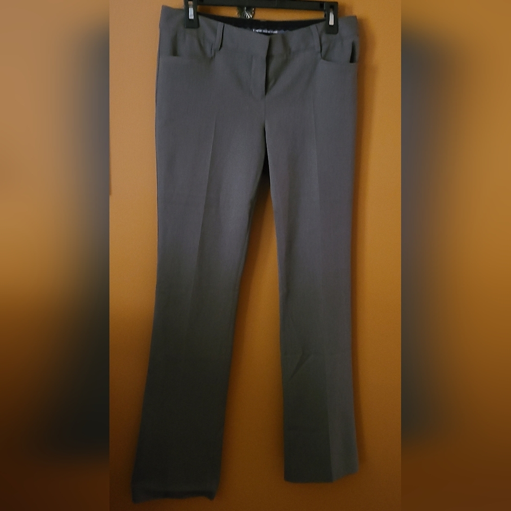 Express Women's Gray Straight-Leg Trousers